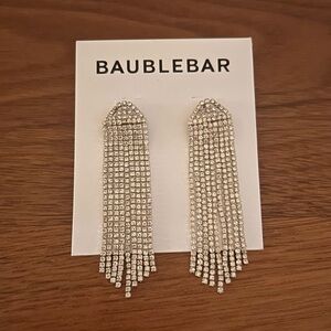 BaubleBar Silver Cascading Crystal Earrings